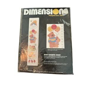 Vintage Dimensions Bear Growth Chart Needlecraft Stitchery Baby Kit